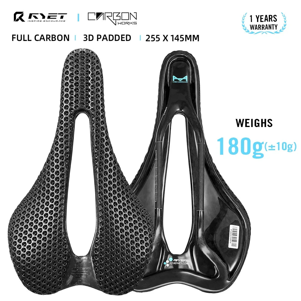 Racing Saddles Bicycle Seat RYET Ultralight 3D Printed Bike Saddle Carbon Saddle Mountain Road MTB Cushion Cycling Seating Parts