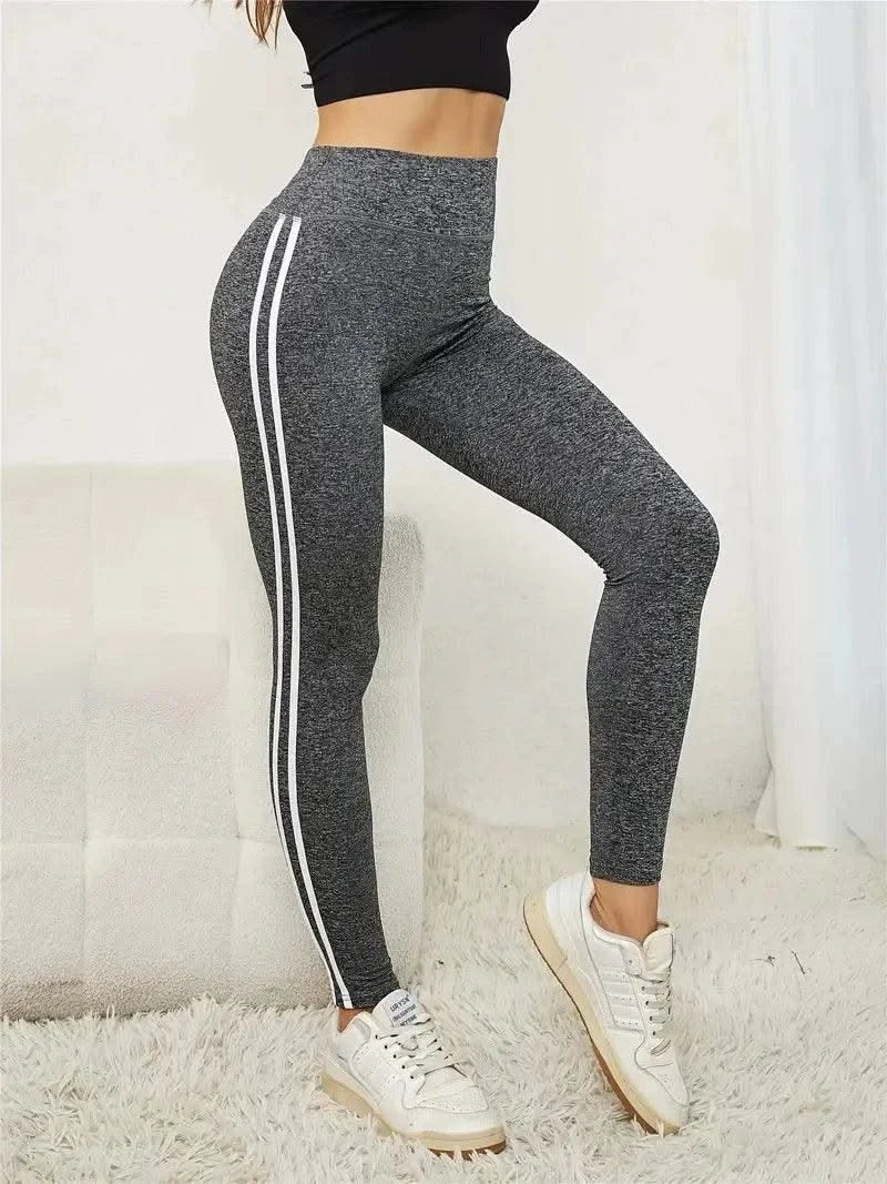 Women Side Stripe Sports Fitness Yoga Leggings Activewear