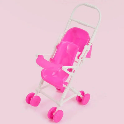 Simulation Baby Stroller Realistic Toy Children Play Game Decor Plastic Model Pushchair Small Stroller Furniture