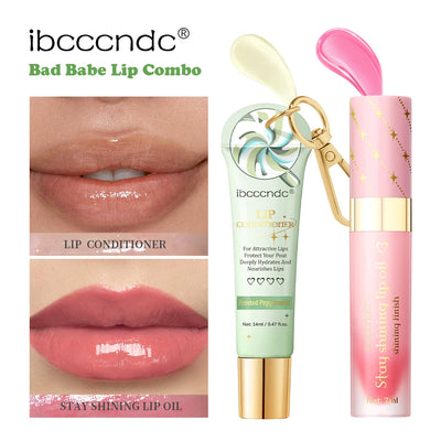 Lip Oil Lipstick Set Long Lasting Hydration Lightweight Texture Natural Lipgloss Lip Deeply Moisturizing Lip Makeup Cosmetics