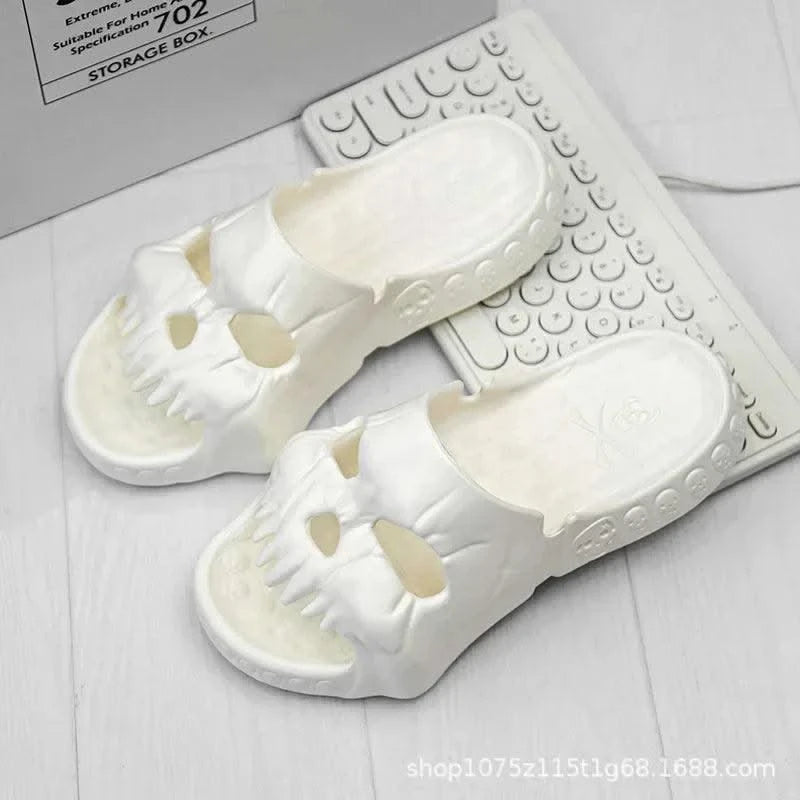 Platform Skull Slippers Demon Home Cloud Summer Beach Sandal Slides Y2k Flip Flops Men Male Soft House Shoes Flat Clapper Women