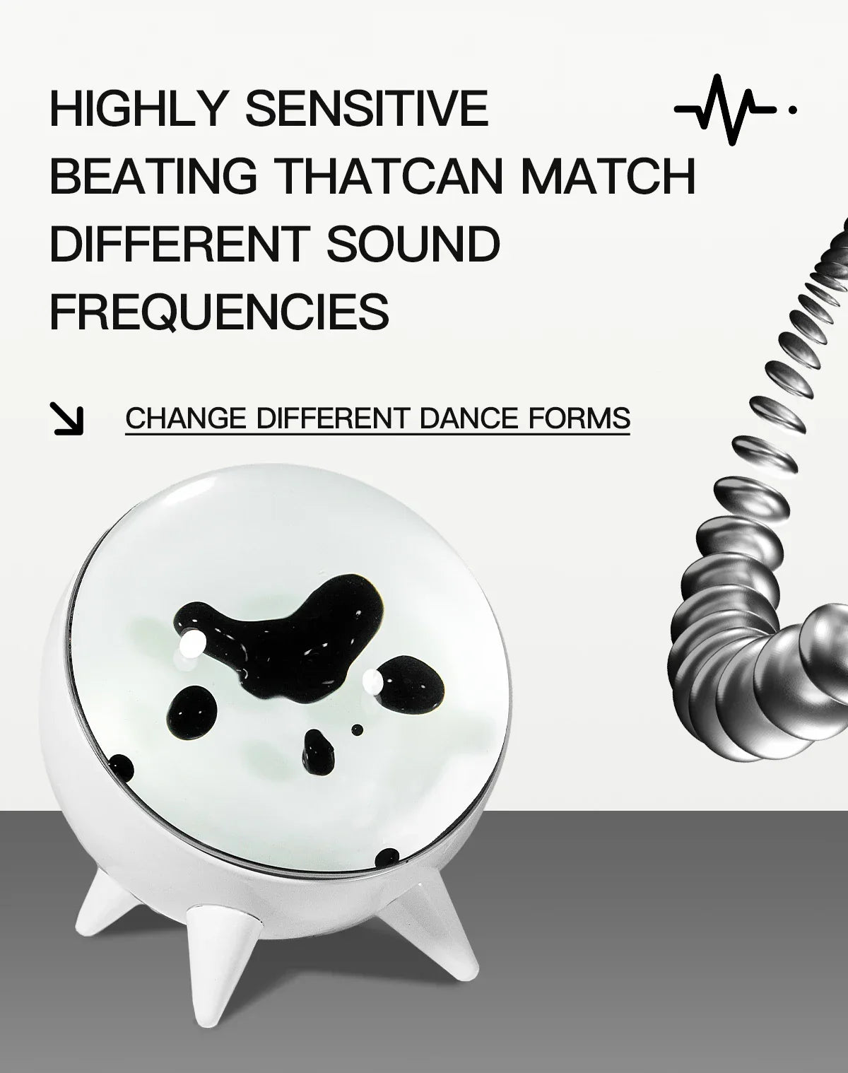 Magnetic Fluid Pickup Sound Motion Sensor Desktop Music Partner Venom Music Rhythm Light Dance Liquid with Music Visual Music