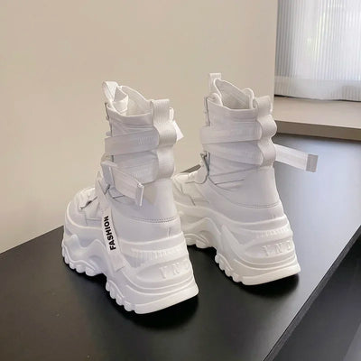 Women's Boots Platform Luxury Designer Shoes for Women  Lace Up Chunky Shoes Breathable Comfort  Ankle Boots Botas De Mujer