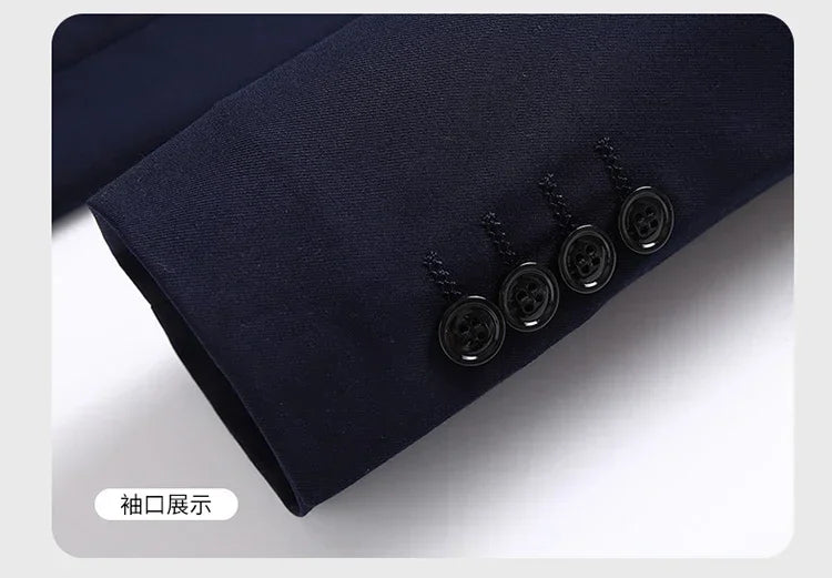 2025 Blazer New Men's Fashion Business Solid Color British Style Professional Work Groom Wedding Dress Best Man Blazer Jacket