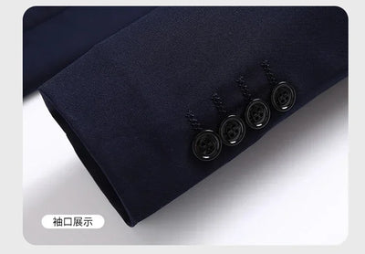 2025 Blazer New Men's Fashion Business Solid Color British Style Professional Work Groom Wedding Dress Best Man Blazer Jacket
