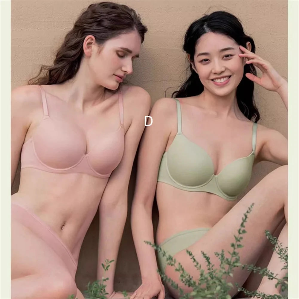Breathable Full Cup Bra Women's Underwear Invisible Anti-Sagging Side Breast Collection Large Size Summer Brassiere Comfortable