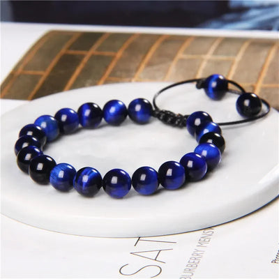 Garnets Stone Beads Bracelets Fashion Adjustable Braided Rope Bracelets Bangles Men Women Yoga Healing Balance Bracelets Jewelry