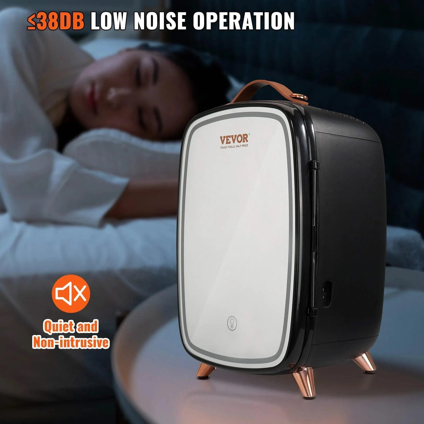 VEVOR 6L Mini Cosmetics Fridge Single Door Electric Refrigeration Keep Cooling Mask Beverage for Household Dormitory Car Use