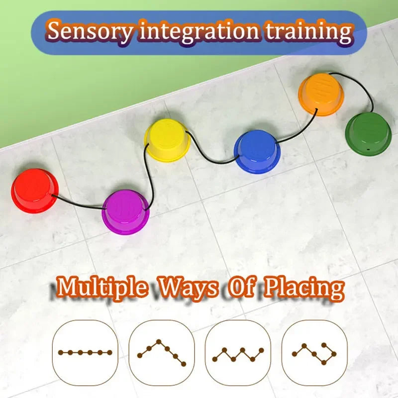 Montessori Rainbow Balance Stone Sensory Integration Training Toys Parish Sports Teaching Aids Party Activities Children Games