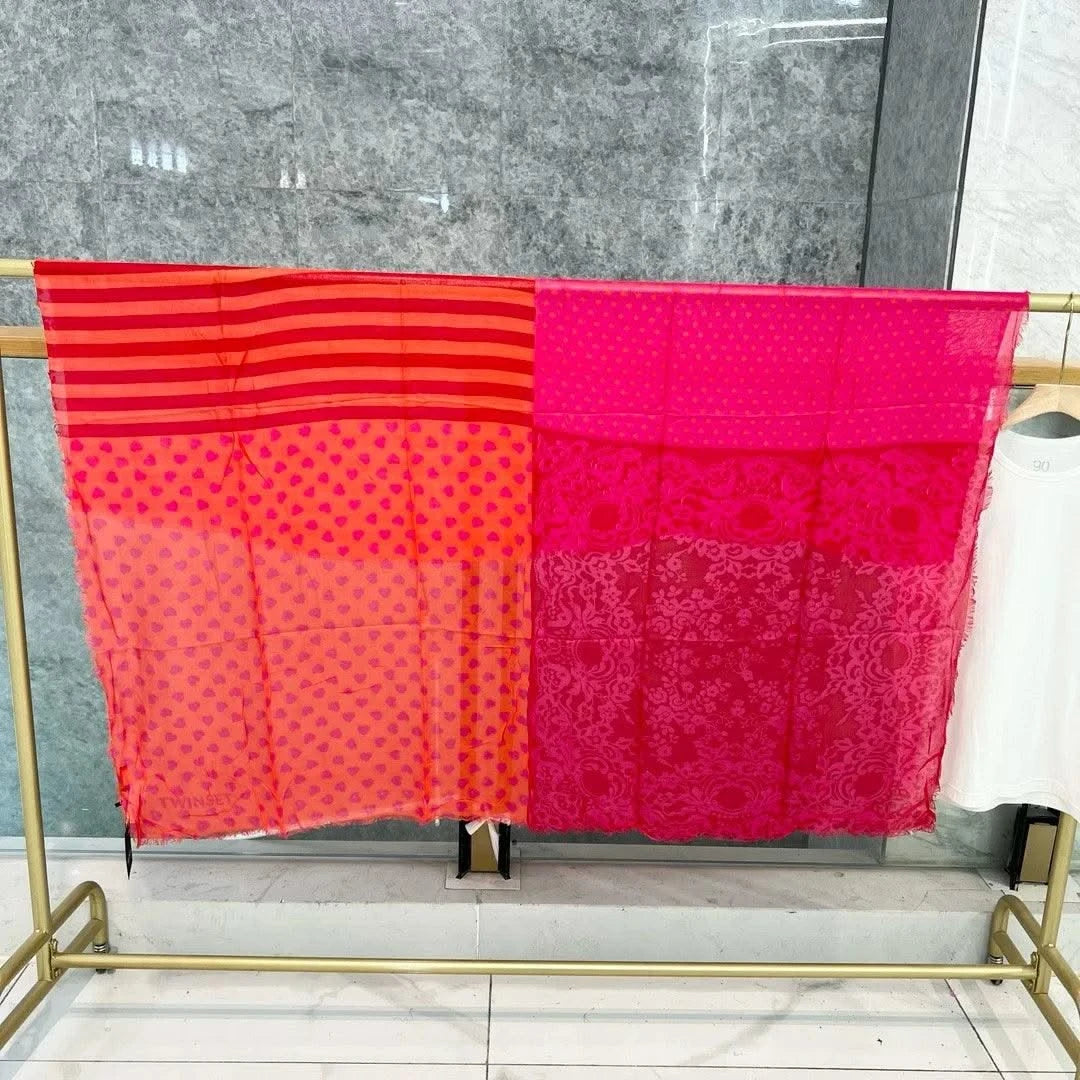 Italian European and American style single printed light scarf, sunshade shawl, large size
