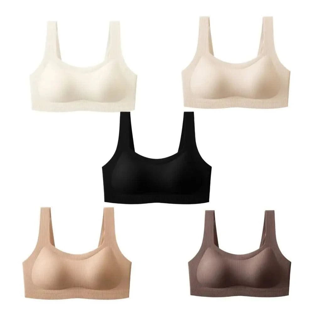 Comfortable Simple Wireless Bras Shockproof Full Cup Push Up Bras Beauty Back Anti-sagging Seamless Underwear Women