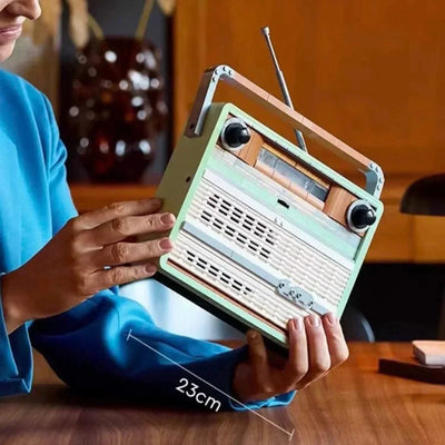 2024 new retro radio model building blocks 1970s transistor radio musicians home decoration assembling building blocks toys chil