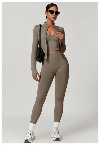 Seamless Athletic Wear Women's Clothes 2 Pieces Yoga Set Workout Sportswear Gym Clothing High Waist Leggings Fitness Sports Suit