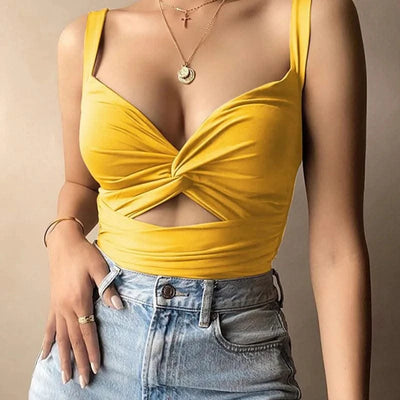 Women Sleeveless Short Crop tops Vest Tank Top