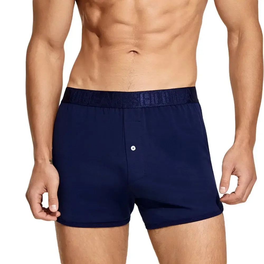 2024 Men's Cotton Jersey Boxer Short Loungewear Underwear Loose Fit Underpants Sleepwear Shorts Boxers for Men