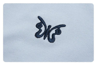 I BELIEVE YOU Blue Polo Collar T-shirt Top for Women Summer 2025 Butterfly Embroidered Breathable Short Sleeve Tees 2252015969