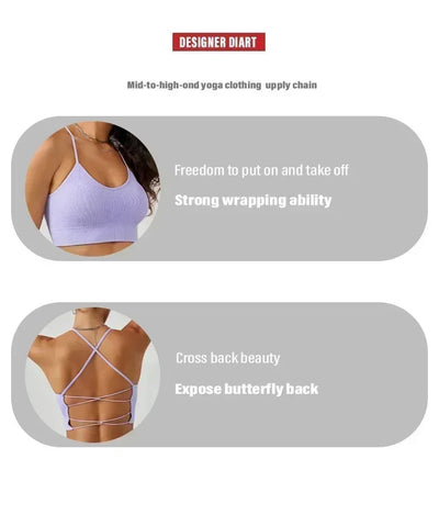 Yoga, Sports, Cycling, Vest, Halter Bra for Women, Seamless Breathable, High-support Sports Bra, Yoga, Running, Gym Exercise