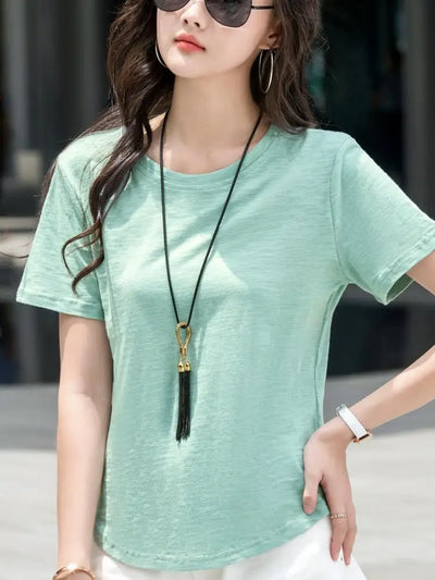 Oversized Summer T shirts for Women Casual Female Korean Streetwear Tees Unisex Basic Solid Young Cool Tops