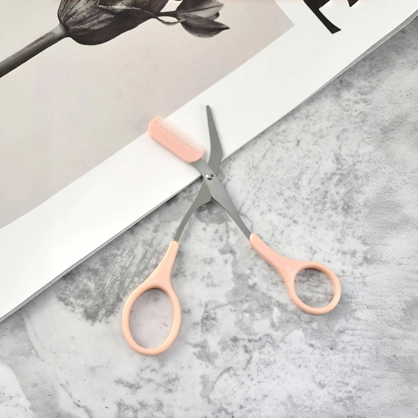 Precision eyebrow trimmer scissors with comb - a scratch free hair removal and shaping tool suitable for both men and women