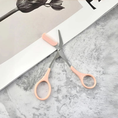 Precision eyebrow trimmer scissors with comb - a scratch free hair removal and shaping tool suitable for both men and women