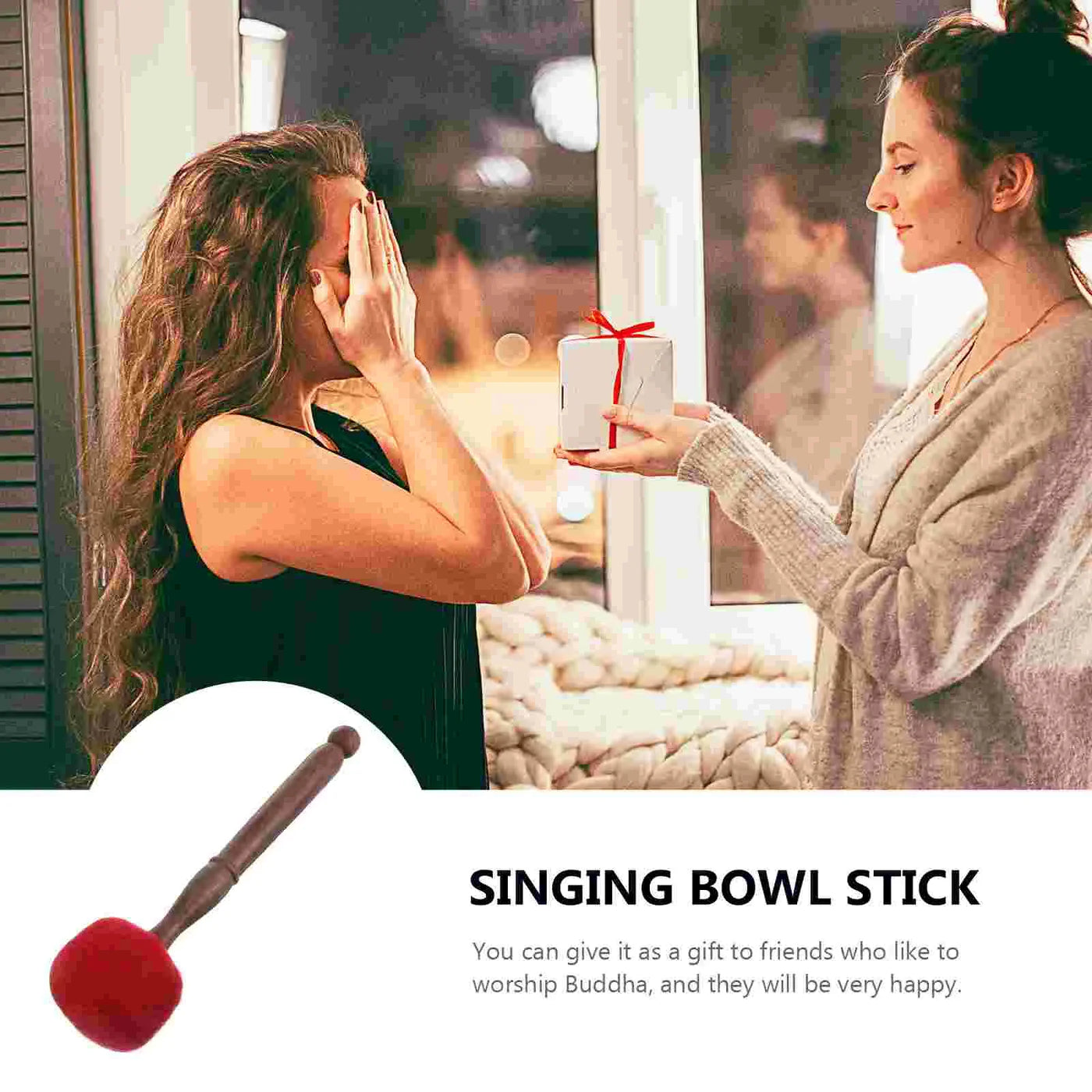 Ornaments Bowl Stick Bowling Accessories Buddhism Sound Wood Chanting Accessory
