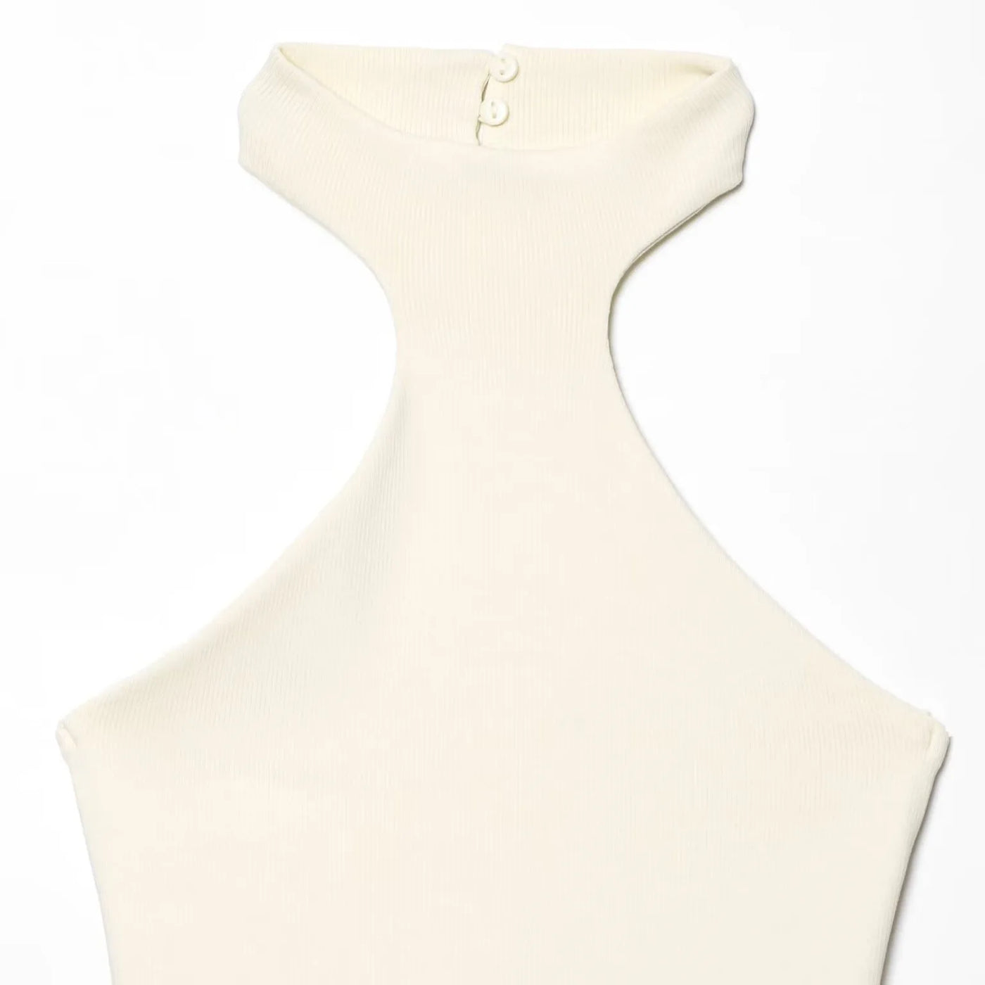 Women's Dress New Summer 2025 White Halterneck Panelled Dress Sexy off-the-shoulder design Elegant temperament Personality