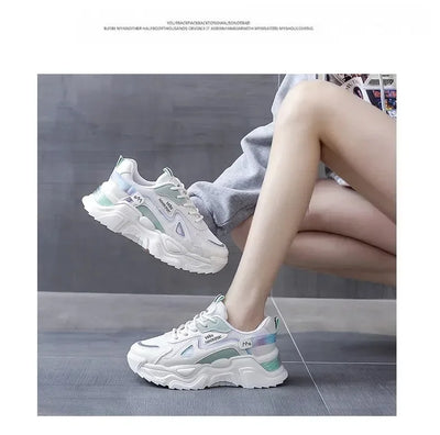 Sports shoes for women 2025 new fashion Korean version trendy fly woven breathable anti slip lightweight running shoes