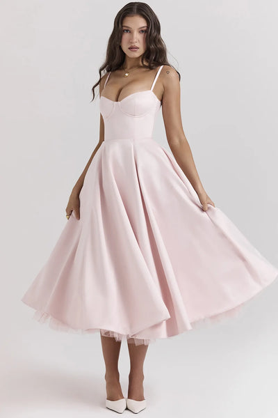 Women's Summer Long Dresses Elegant Lady Maxi Dress O-Neck Blue Dress High Waist Party Dresses for Female Sexy Hoilday Sundress
