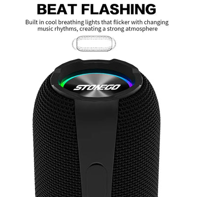Wireless Bluetooth Speakers Portable Dual Speakers Punk Style LED Bass Diaphragm Sound TWS Speaker