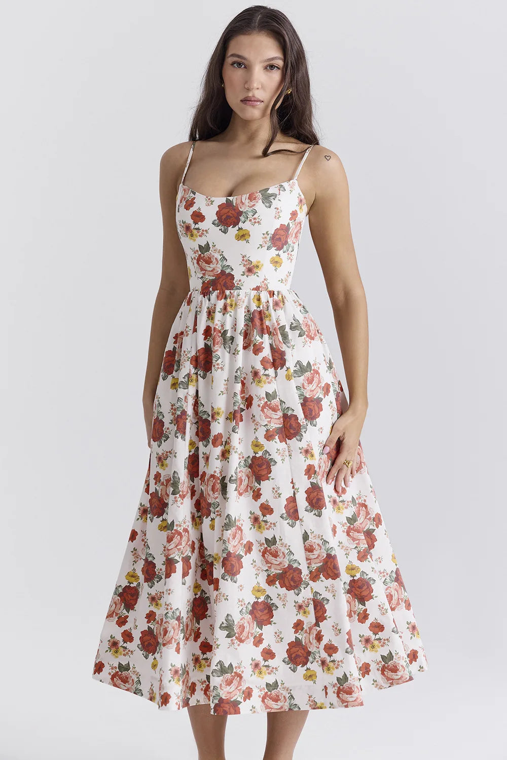 Elegant floral prints Dresses for summer women's dresses 2024 New Skinny Sexy Backless SLeeveless High Waist Maxi Sling Dress