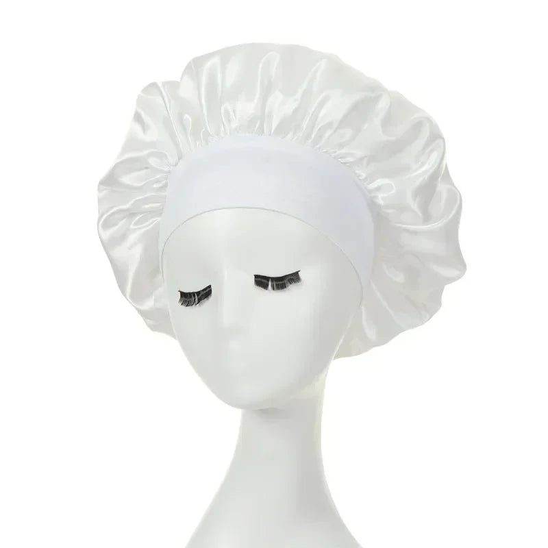 Women's Silk Bonnet for Sleeping Double-layer Adjustable Hood Capbath Cap Chemotherapy Cap Styling Cap Hair Wrapping Tool