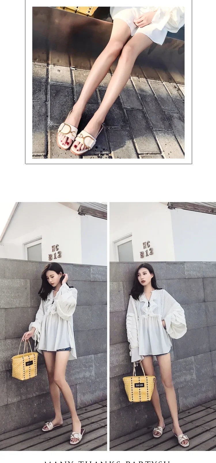 Summer Women Slippers Leather Square Toe Women Flats Flip Flops Designer Ladies Slides Sandals Women Shoes Luxury Sandals