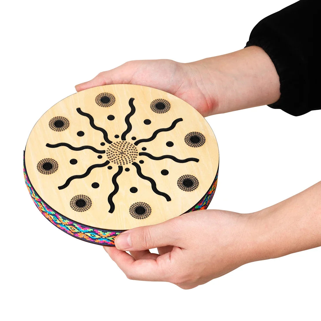 8 Inch Creek Drums Ethnic Percussion Instrument Solid Wood Drum Rain Sound Musical Gift Drums Simulate The Sound of Water Parts