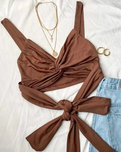 Women Sleeveless Short Crop tops Vest Tank Top