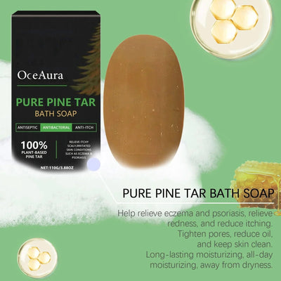 Moisturizing Bath Soap Brightening Anti Skin Dry Itching Deep Cleaning Pores Remove Acarid Dirt Dead Skin Fragrant Pine Tar Soap