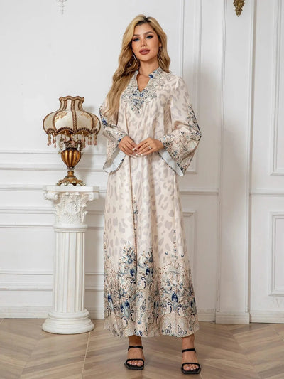 Summer Party Dress for Women Abaya Leopard Print Vestidos Largos 2025 Eid Muslim Caftan Robe Jalabiya Ramadan Morocco Kaftan