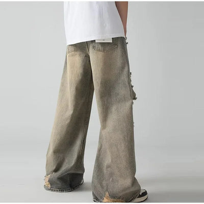 Holes Ripped Jeans Pants for Man Breathable High Street Men's Denim Pants New Trendy Hole Male Summer Brand Designer Pant 2025