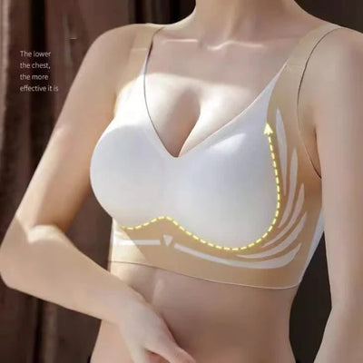 Plus Size Super Gather Push Up Bras Women Soft Support Seamless Underwear Female Full Cup Lift-Up Bras No Steel Sleepwear