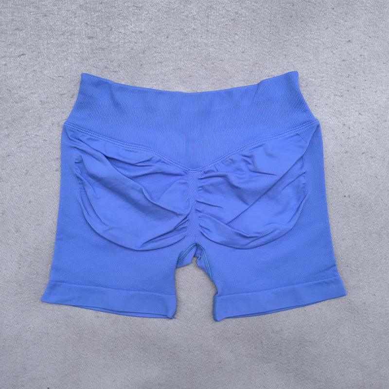 Gym Shorts Women Fitness Sports Biker Shorts 4.5" Low Ribbed Band Yoga Shorts Workout Scrunch Butt Seamless Leggings