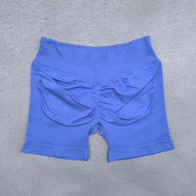 Gym Shorts Women Fitness Sports Biker Shorts 4.5" Low Ribbed Band Yoga Shorts Workout Scrunch Butt Seamless Leggings