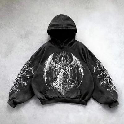 High Street Y2K Zipper Hoodie Graphic Print Rock Gothic Zip Up Hooded Sweatshirt Harajukus Streetwear Vintage Pullover hoodies