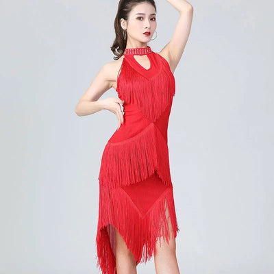 Lady Performance Dress Women Latin Dance Clothes Latin Dress Girls Tassel Latin Dance Dresses Dancer Clothing