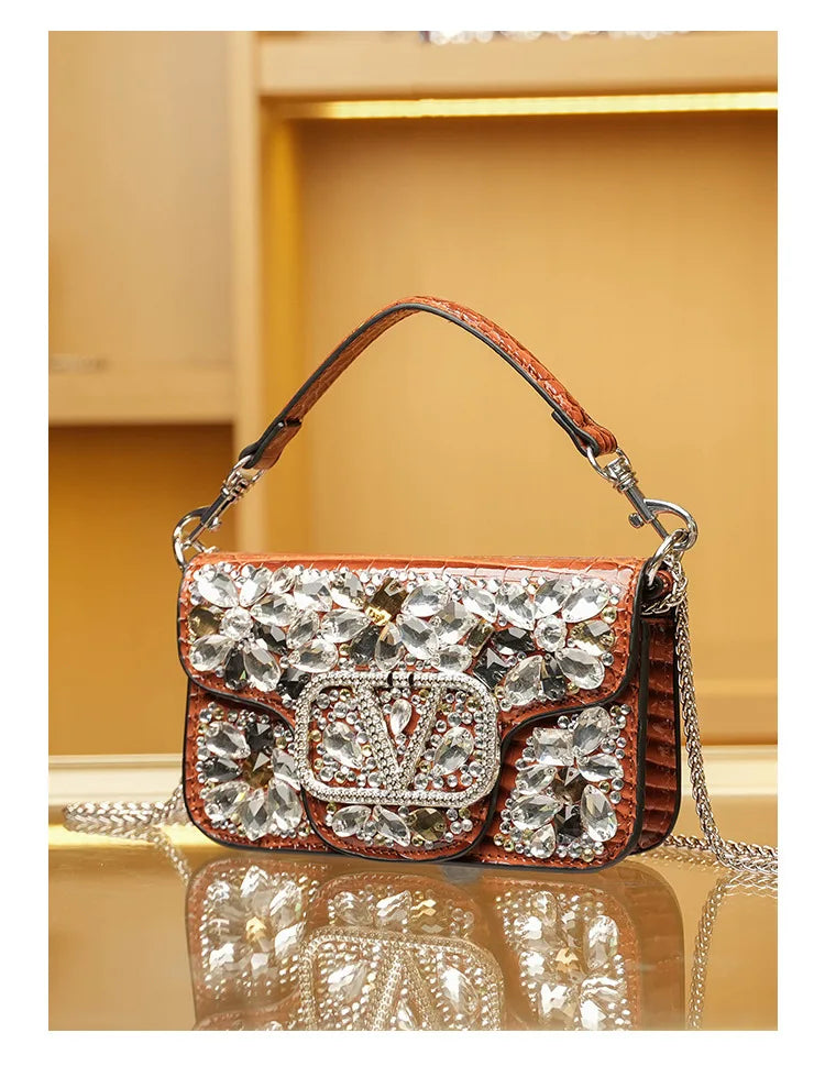 Chic Women's Crossbody Bag Leather Shoulder Handbag Designer Tote Purse Ladies Modern Elegant