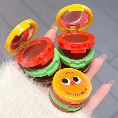 Cappuvini Butter Hamburger Lip Mud Matte Soft Mist Cute Hamburger Whitening Makeup Lipstick Valentine's Day