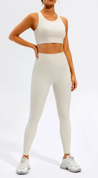 Women Yoga Set  2 Piece Workout Sportswear Gym Clothing Fitness Crop Top High Waist Push Up Leggings High quality Sports Suits