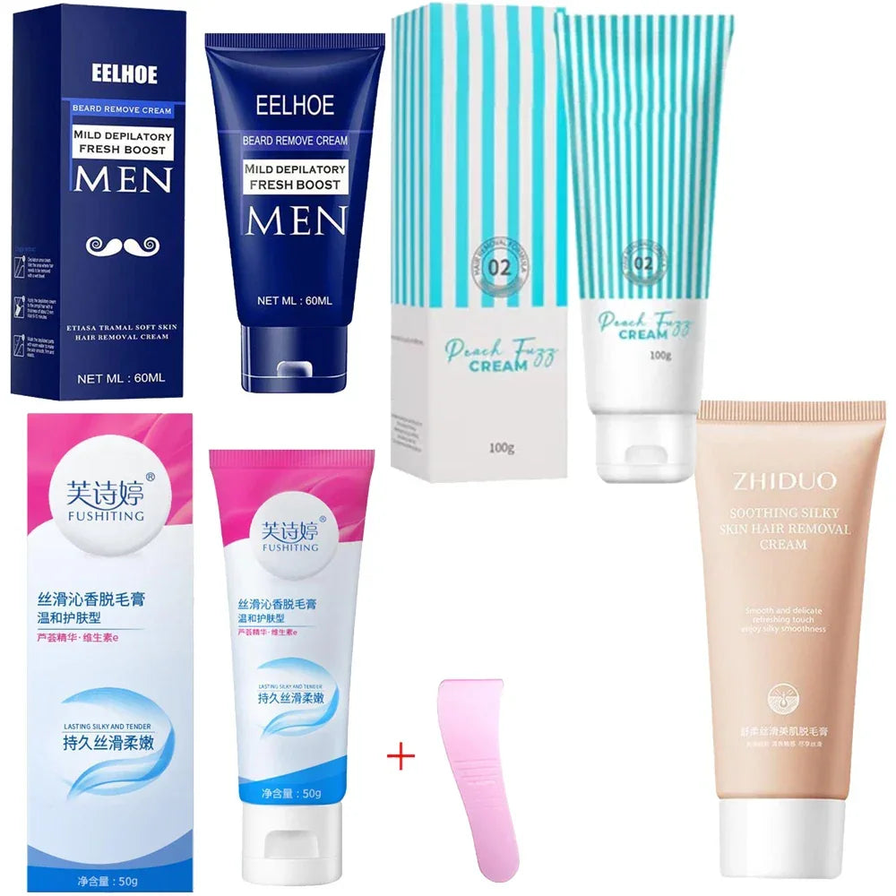 Hair Removal Cream Natural Gentle Soothing Ointment Soften Nourishing Refreshing Skin Women Men Lip Armpit Body Painless
