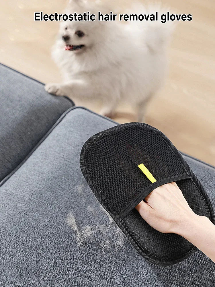 Pet Grooming Gloves Static Dedusting Brush Pet Hair Remover Brush Removing Dog Cat Hair From Sofa Carpet Clothes Tool Supplies