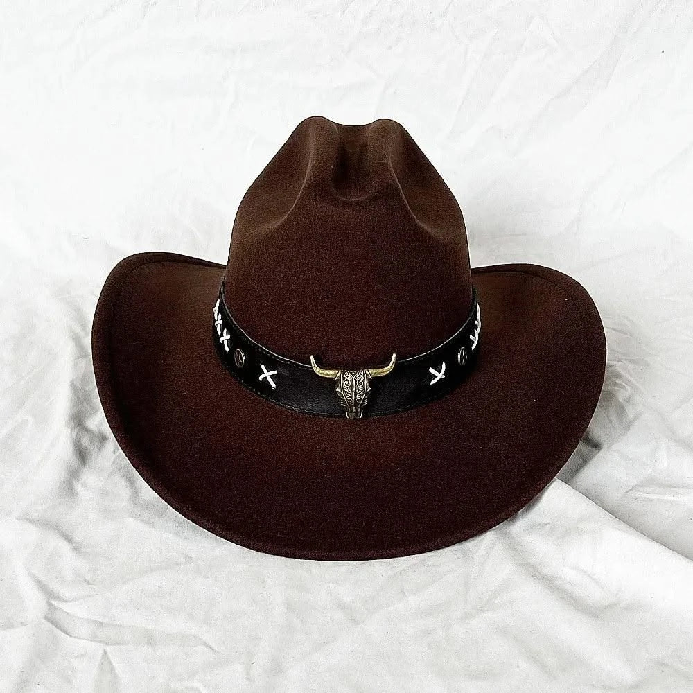 Men's Western Women's Cowboy Hat Army Green Men's Women's Cowboy Jazz Hat Wide Brim Felt Fedora Sombrero Hombre