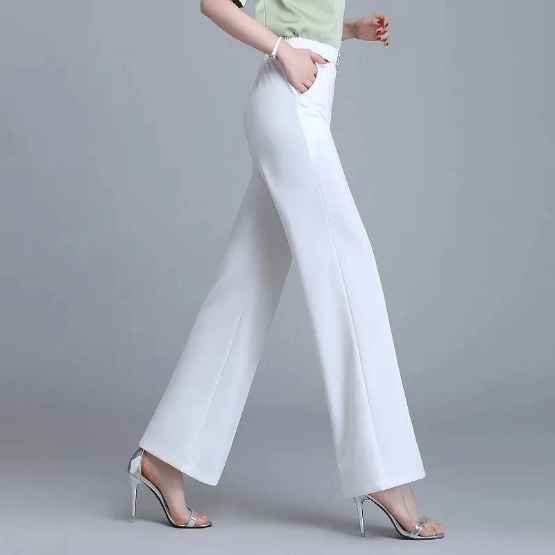 High Waist Wide Leg Pants Women Spring Autumn New Drop Feel Relaxed Straight Suit Pants Fashion Wild Casual Trousers White Black