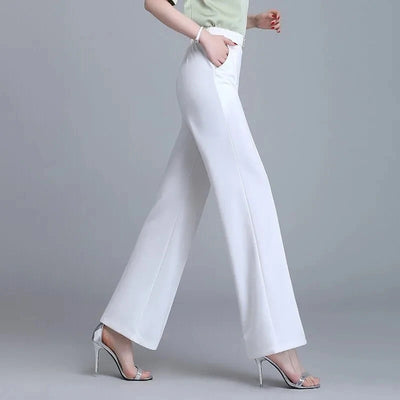 High Waist Wide Leg Pants Women Spring Autumn New Drop Feel Relaxed Straight Suit Pants Fashion Wild Casual Trousers White Black